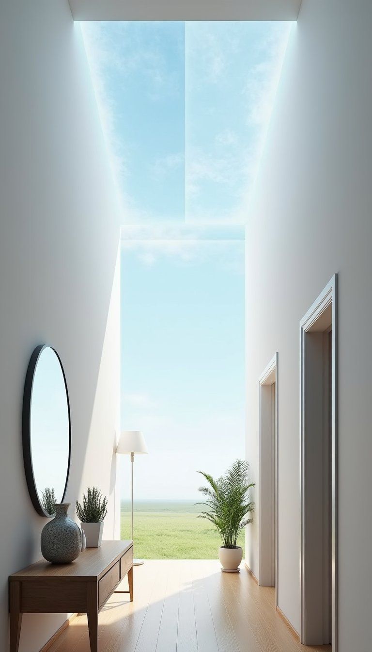 Faux Skylight Panel For Brighter Interior Spaces