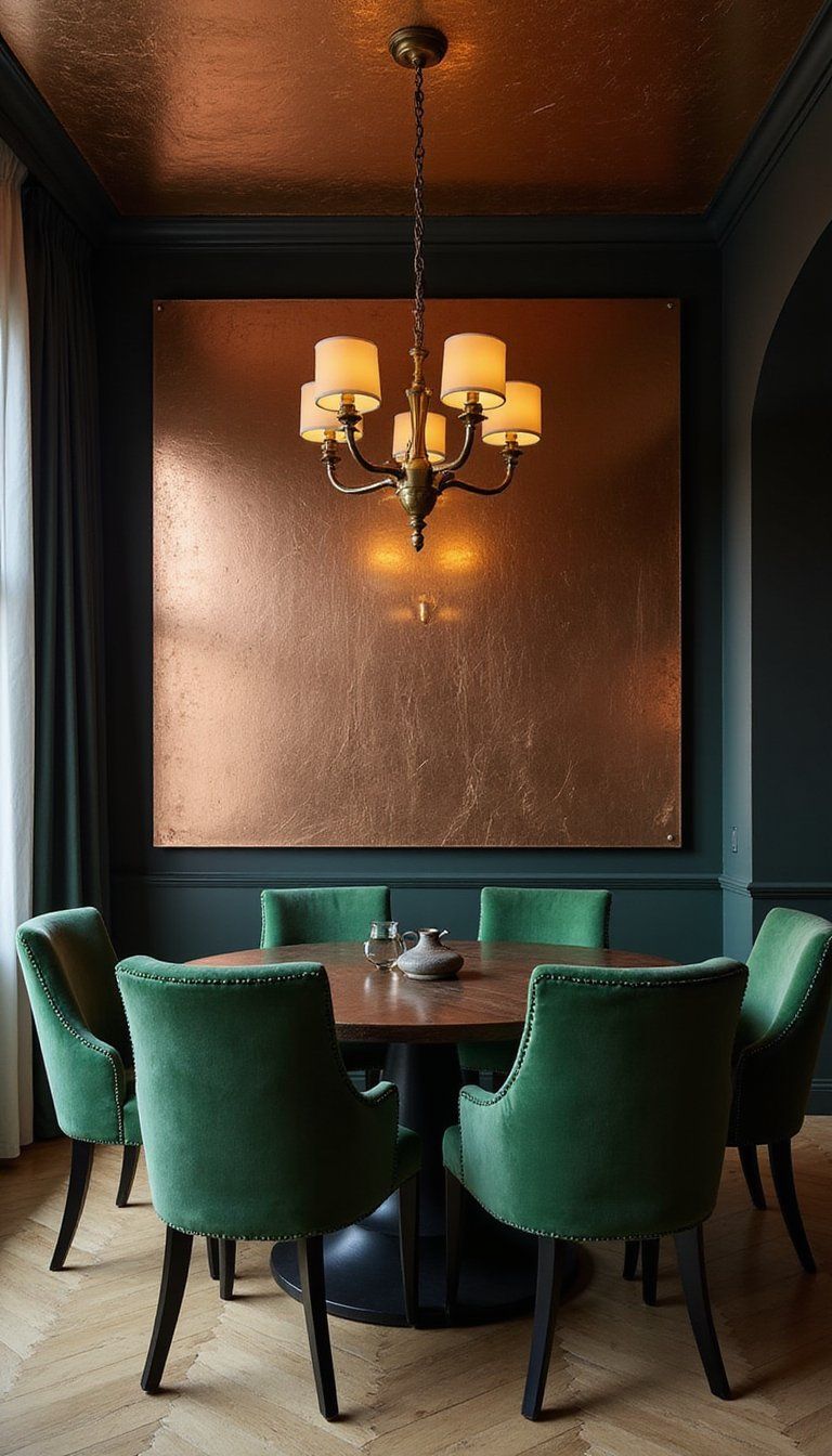 Metallic Accent Ceiling For Luxe Reflection