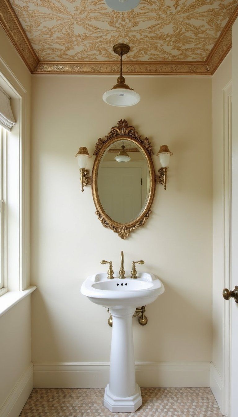 Stenciled Pattern Ceiling For Handcrafted Flair