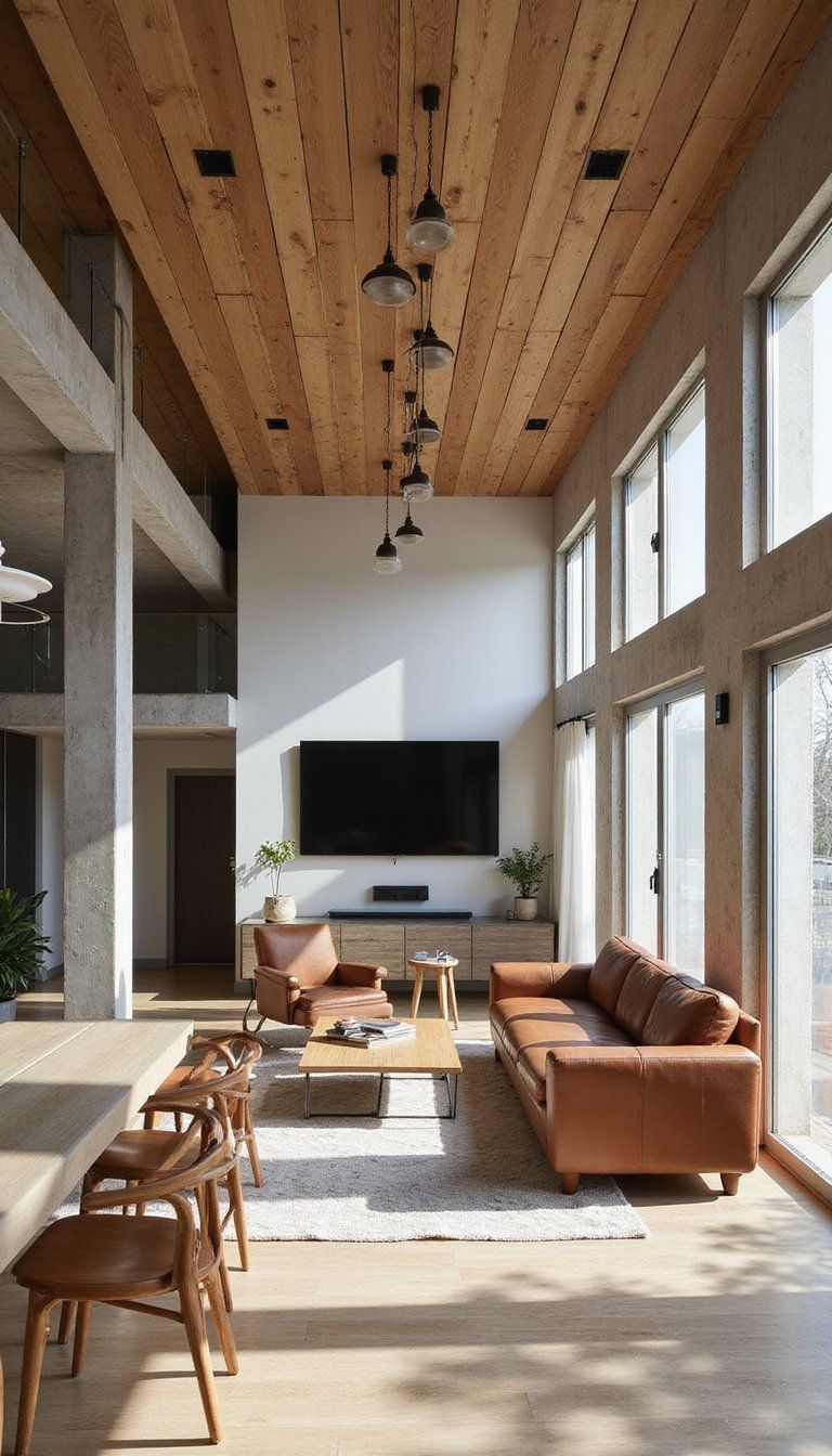 Wood Slat Ceiling For Linear Texture And Warmth