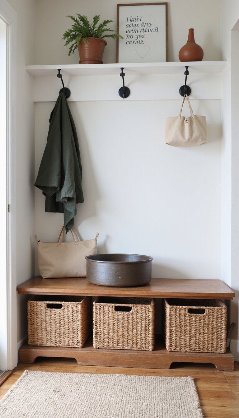 Woven Storage Baskets For Textured, Calm Entry