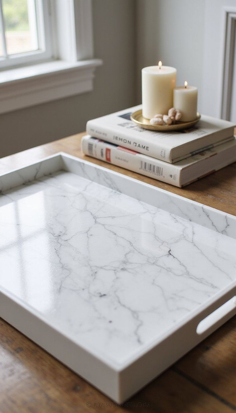 Contact Paper Marble Tray Makeover