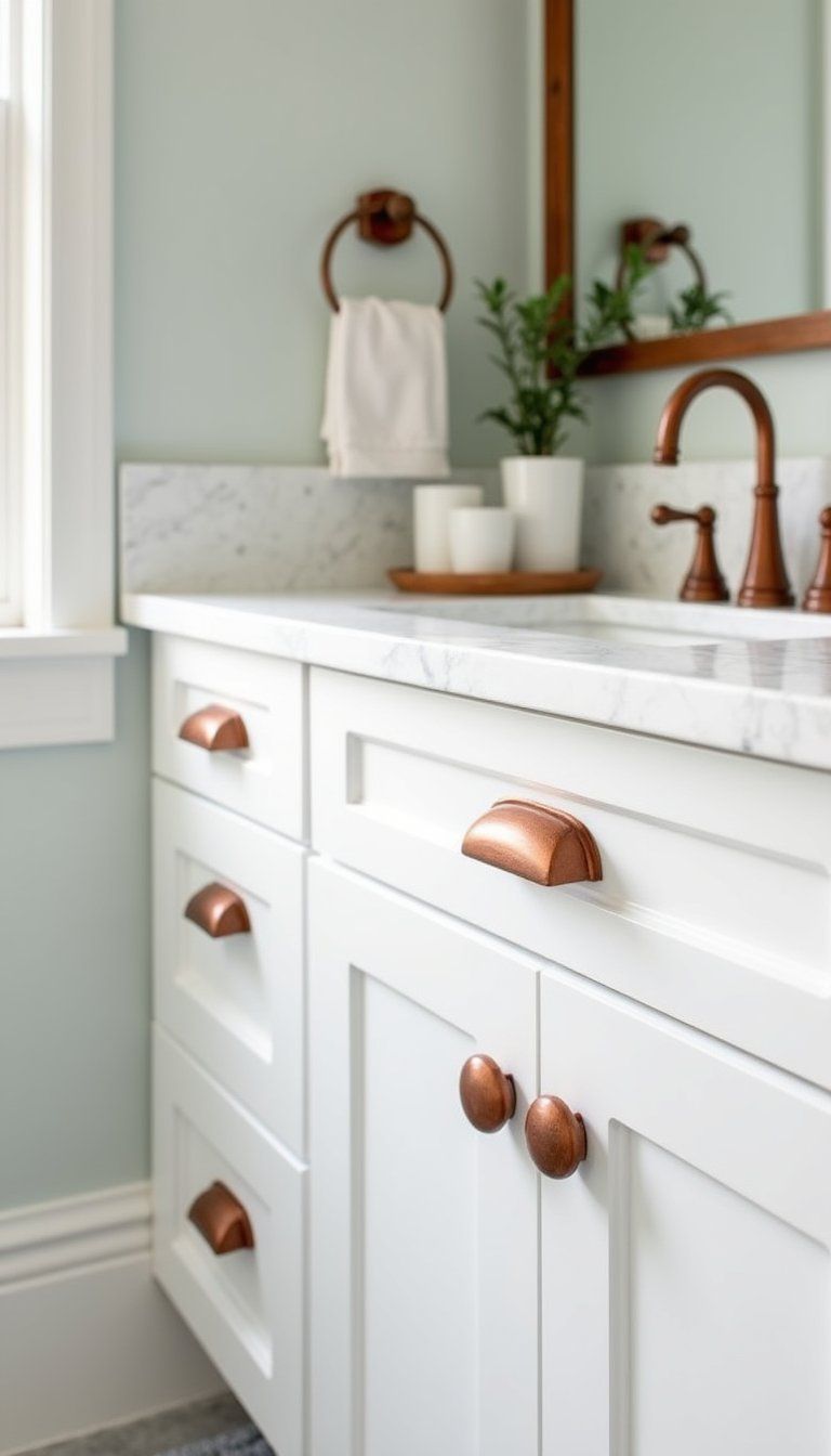 Copper Look Spray Paint Bathroom Hardware Upgrade