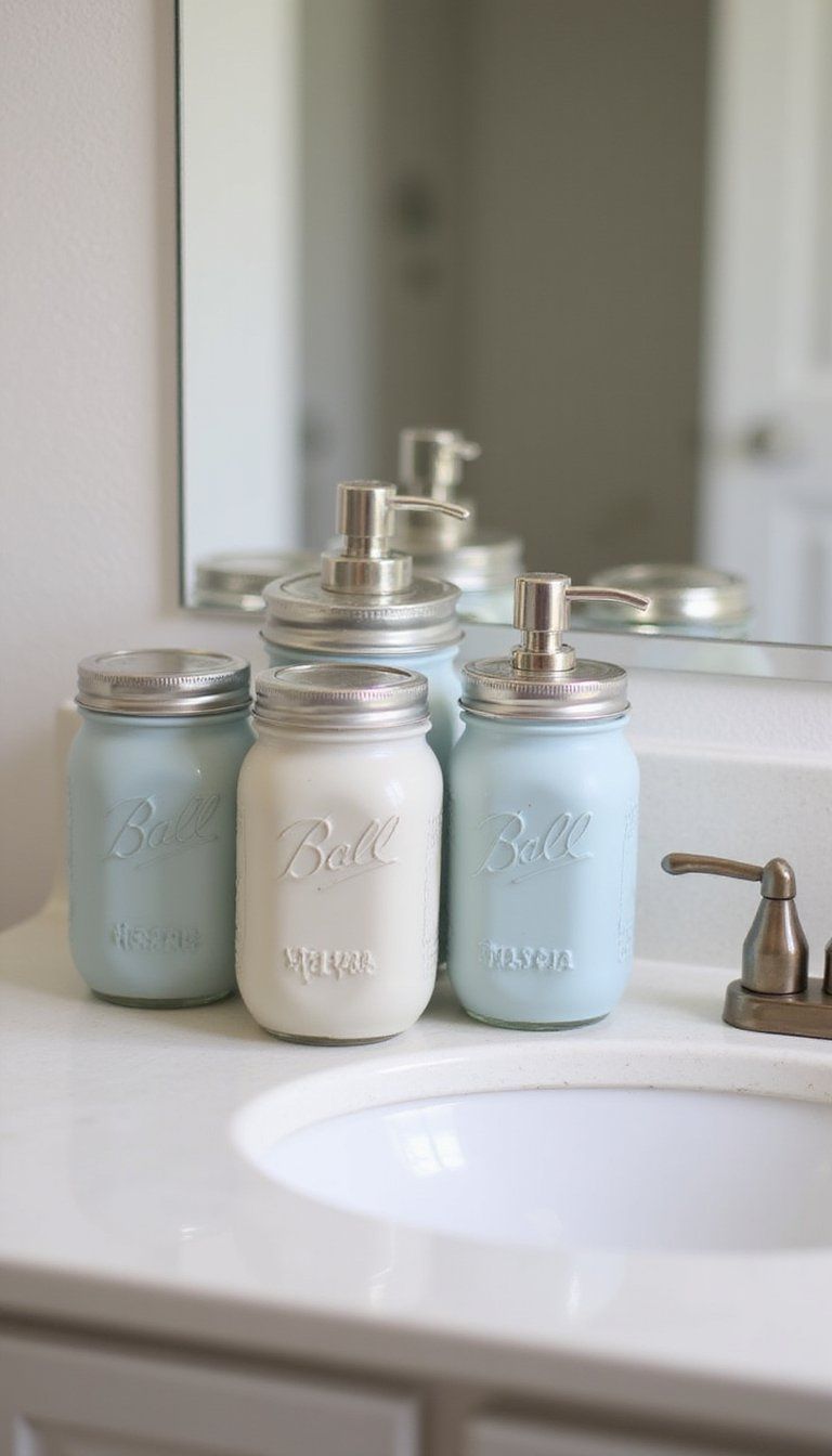 Mason Jar Soap Dispenser And Organizer Combo
