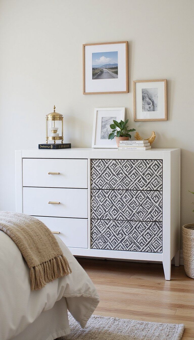 Peel-And-Stick Wallpaper On Drawer Fronts