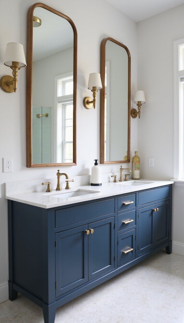 Double Sink Vanity With Mirrored Glam