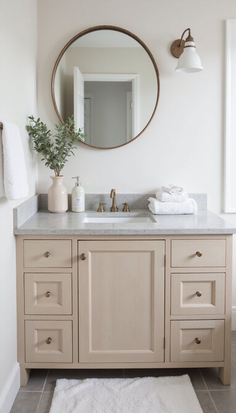 Spa Inspired Vanity With Soft Neutrals