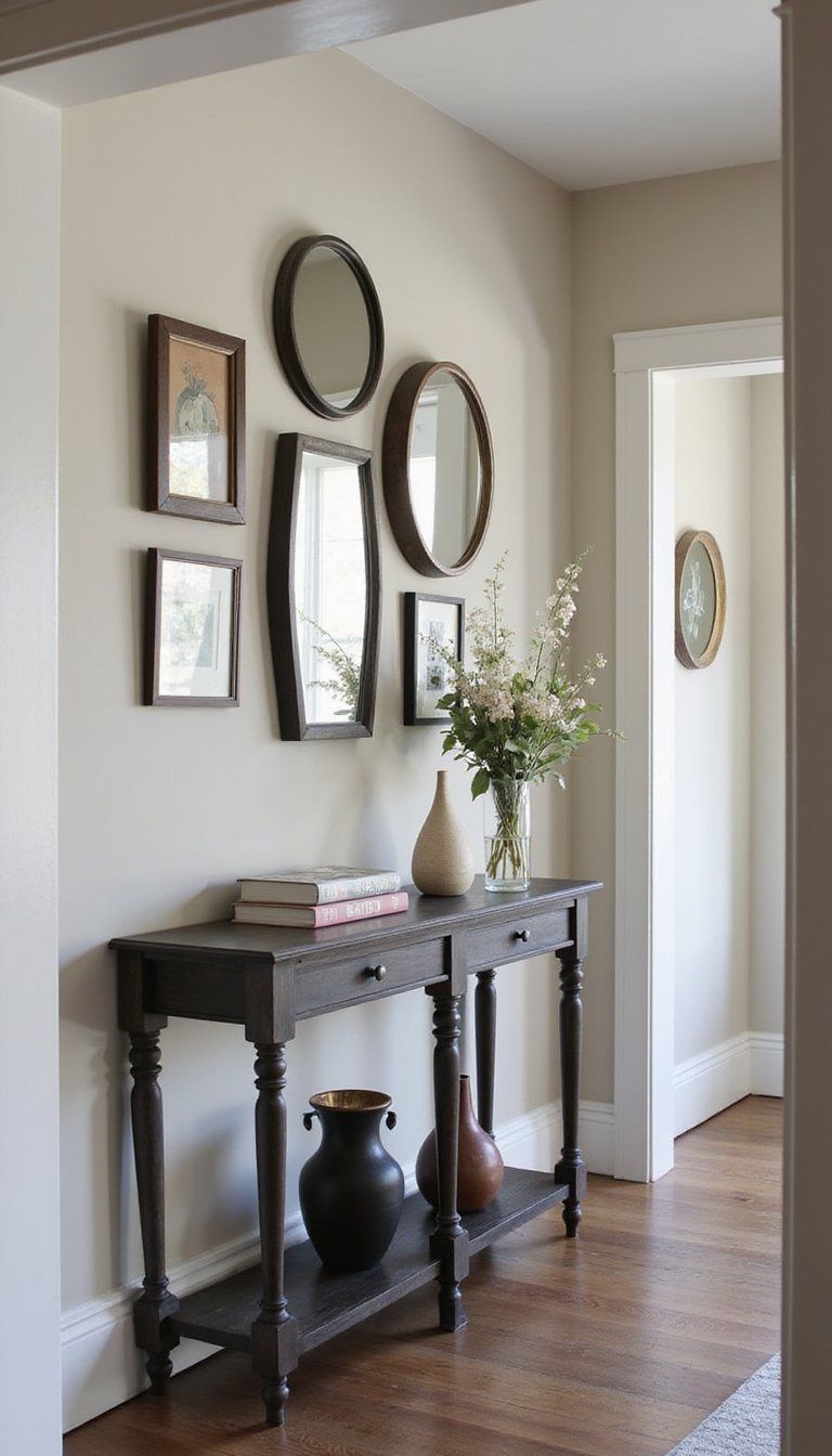 Gallery Wall Above Slim Console Table
