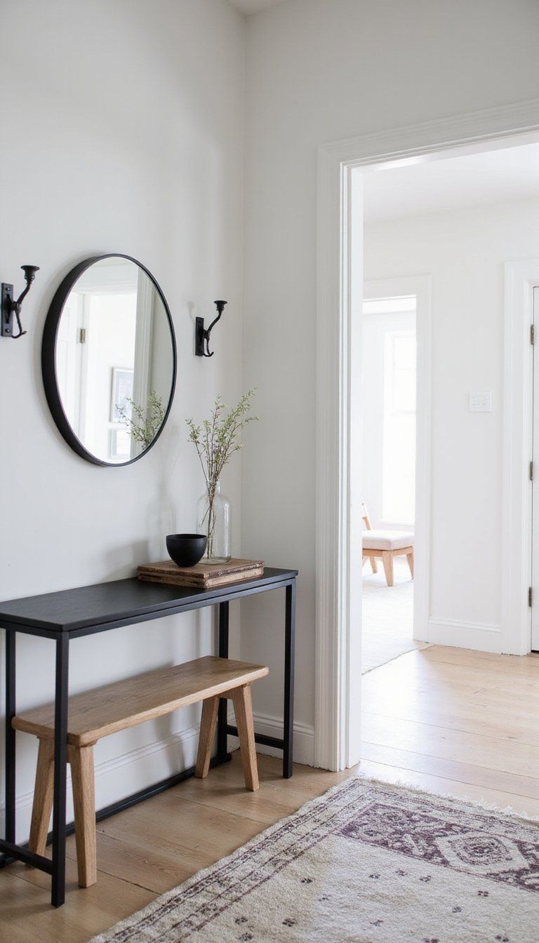 Monochrome Entryway With Matte Black Details