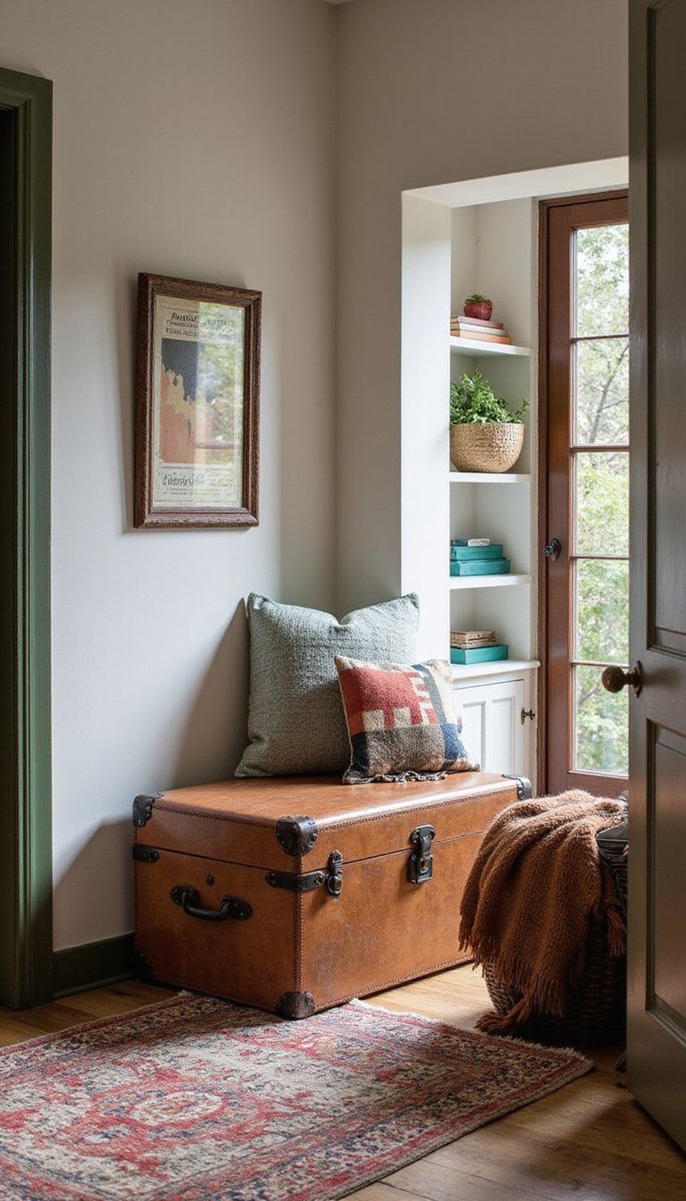 Vintage Trunk Double Duty Entry Seating