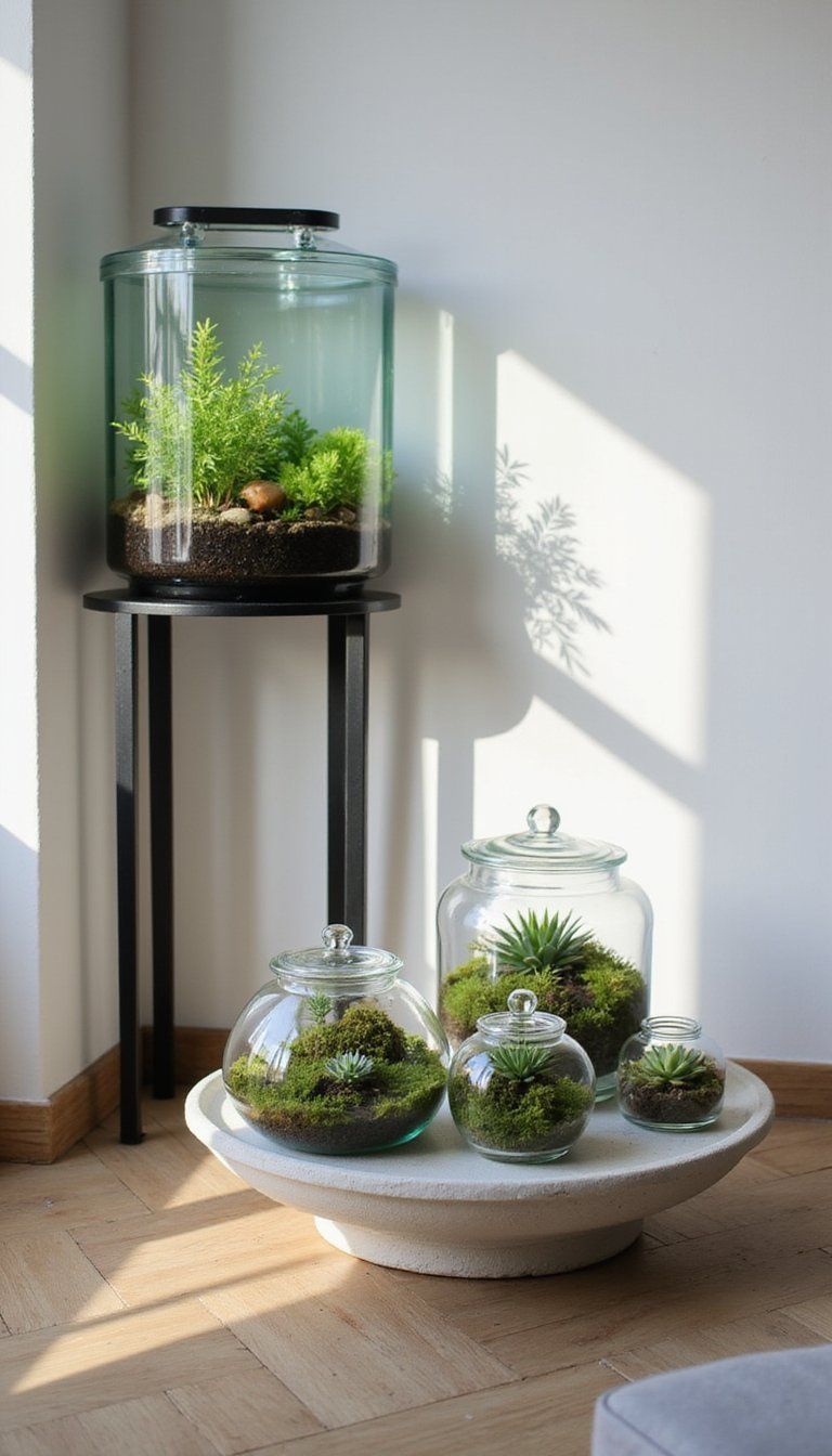Aquarium Or Terrarium Corner For Soothing Greenery
