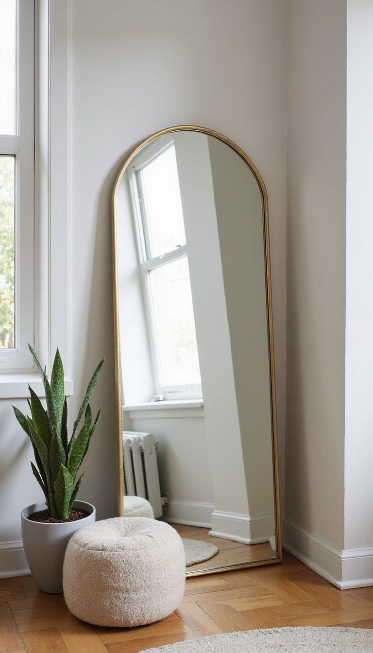 Statement Floor Mirror To Open A Tight Corner