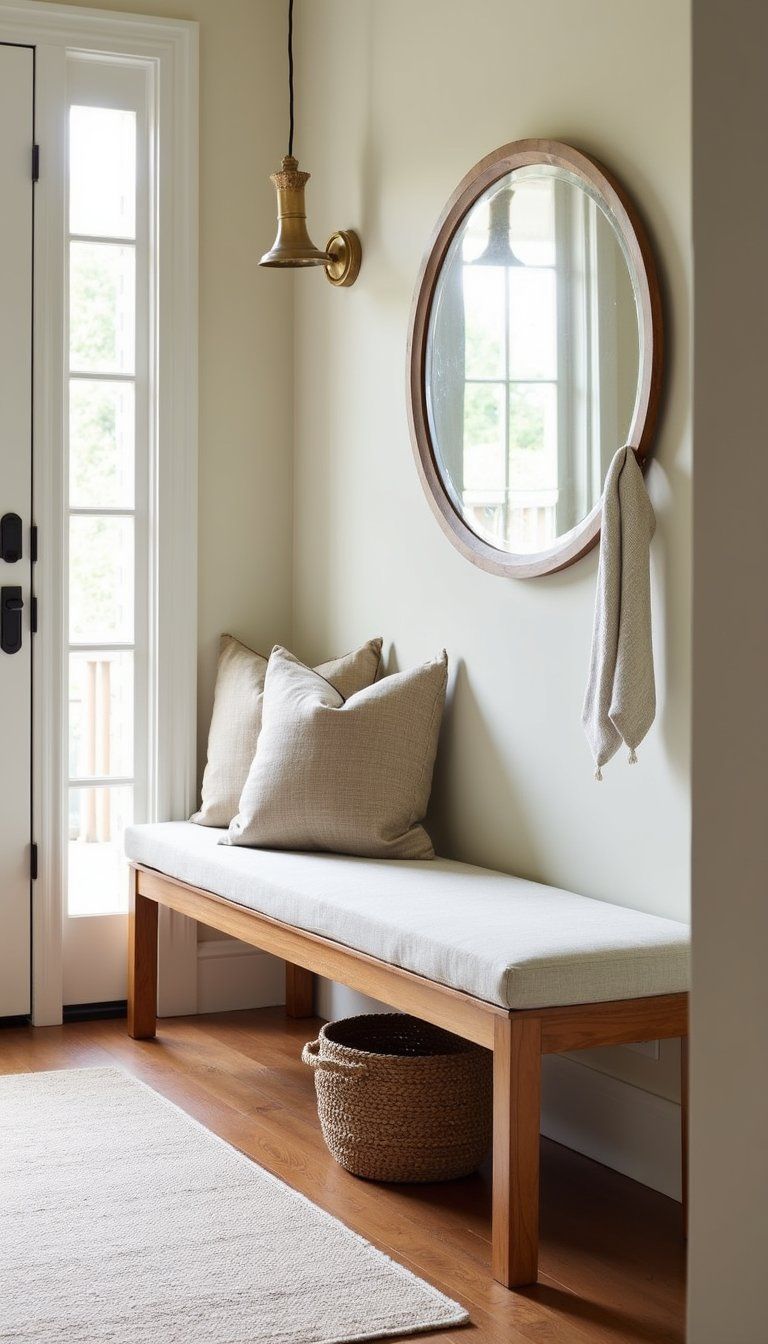 Cushioned Bench With Hidden Shoe Storage