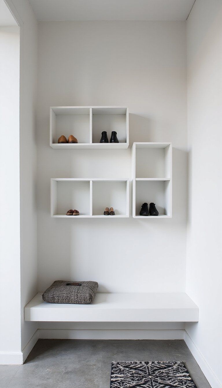 Minimalist Floating Cubes For Clean Storage Lines