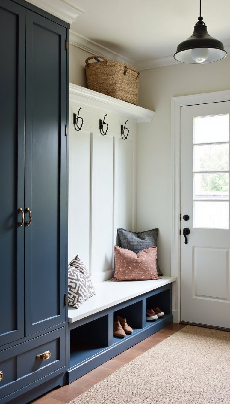 Multi-Use Mudroom Lockers With Shoe Shelves