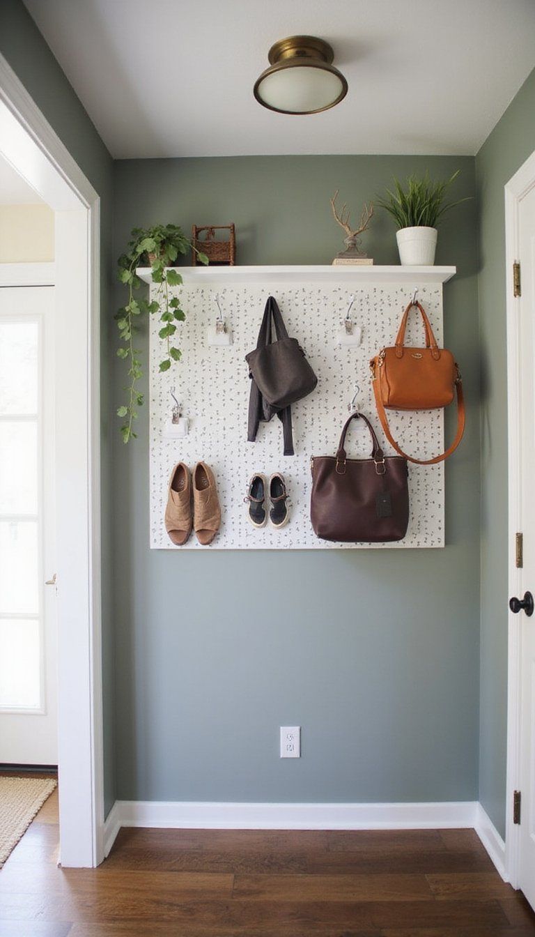 Pegboard Organizer For Adjustable Shoe Hooks