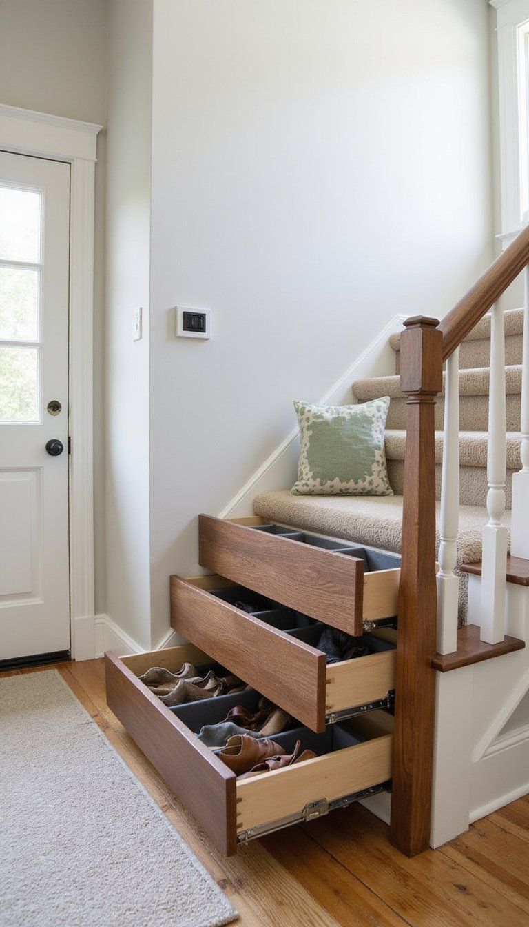 Under-Stair Pull-Out Shoe Drawers