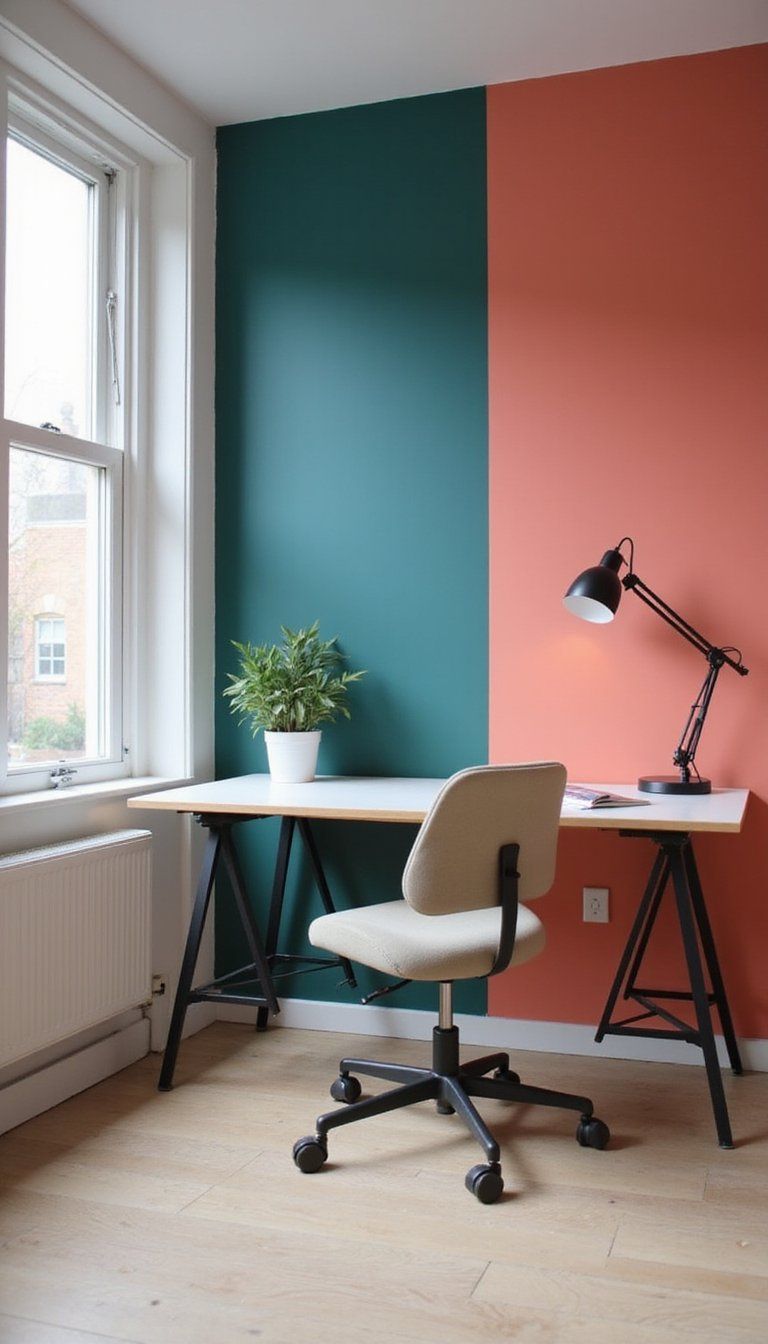 Bold Color Block Accent Wall For Energetic Spaces