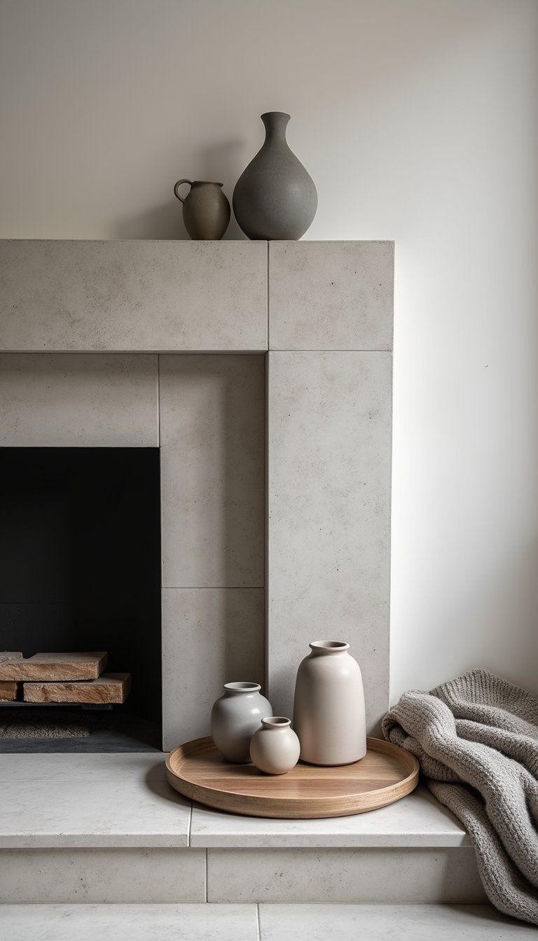 Textured Tile Surround With Neutral Accessory Grouping