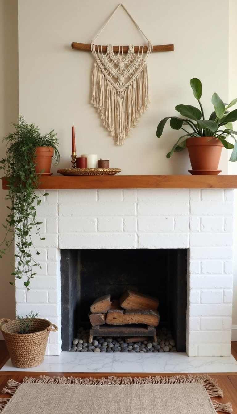 Boho Macramé Hangings And Potted Plants