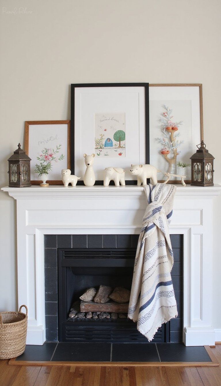Kid-Friendly Mantel Styling That Still Looks Chic