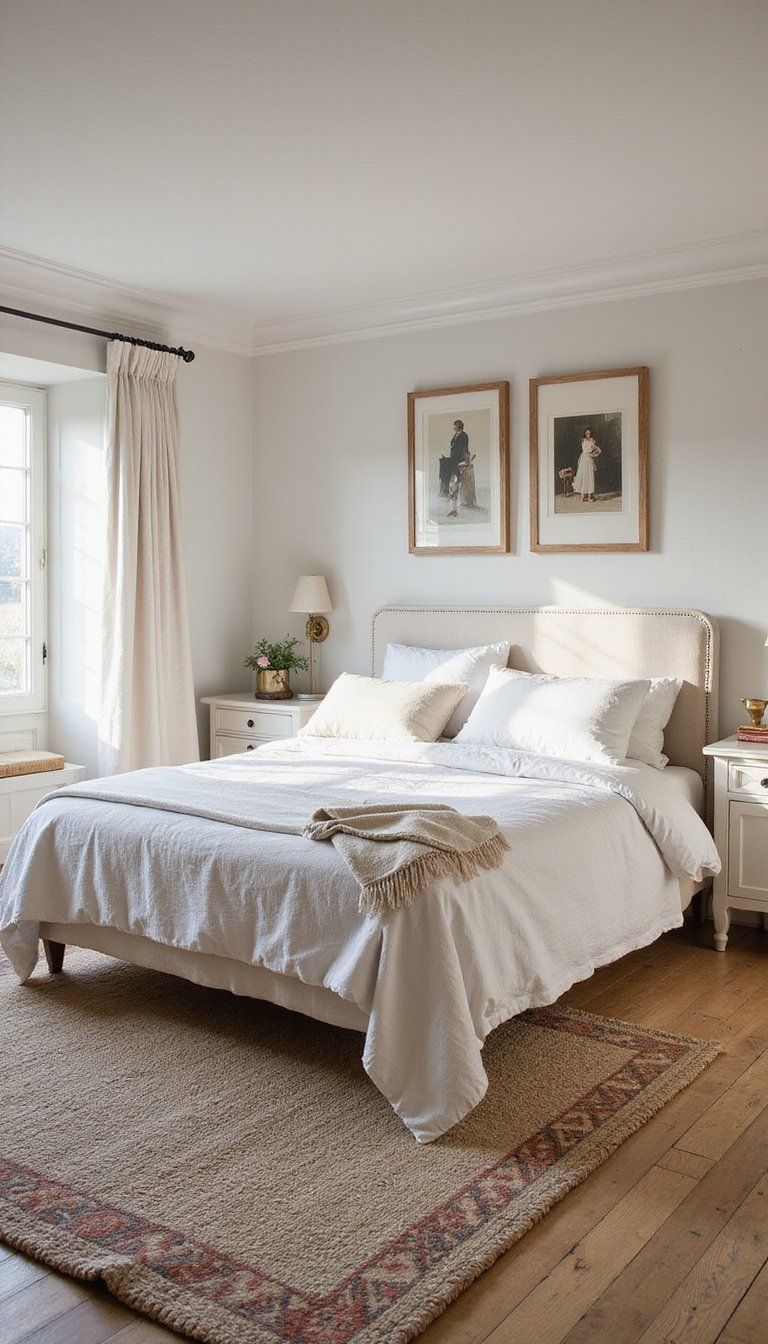 Layered Woven Rugs Over Stone Or Wood Floors