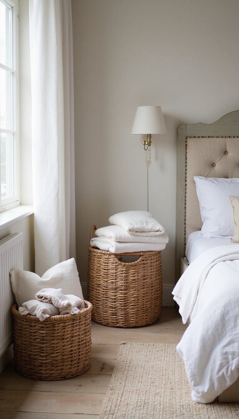 Rattan Basket Storage For Cozy Clutter Control