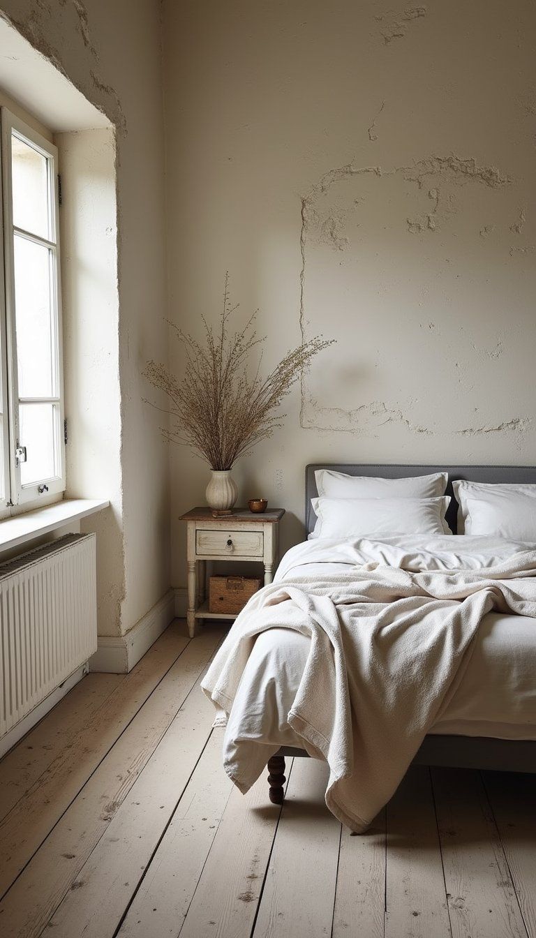 Weathered Floorboards And Peeling Paint Finish