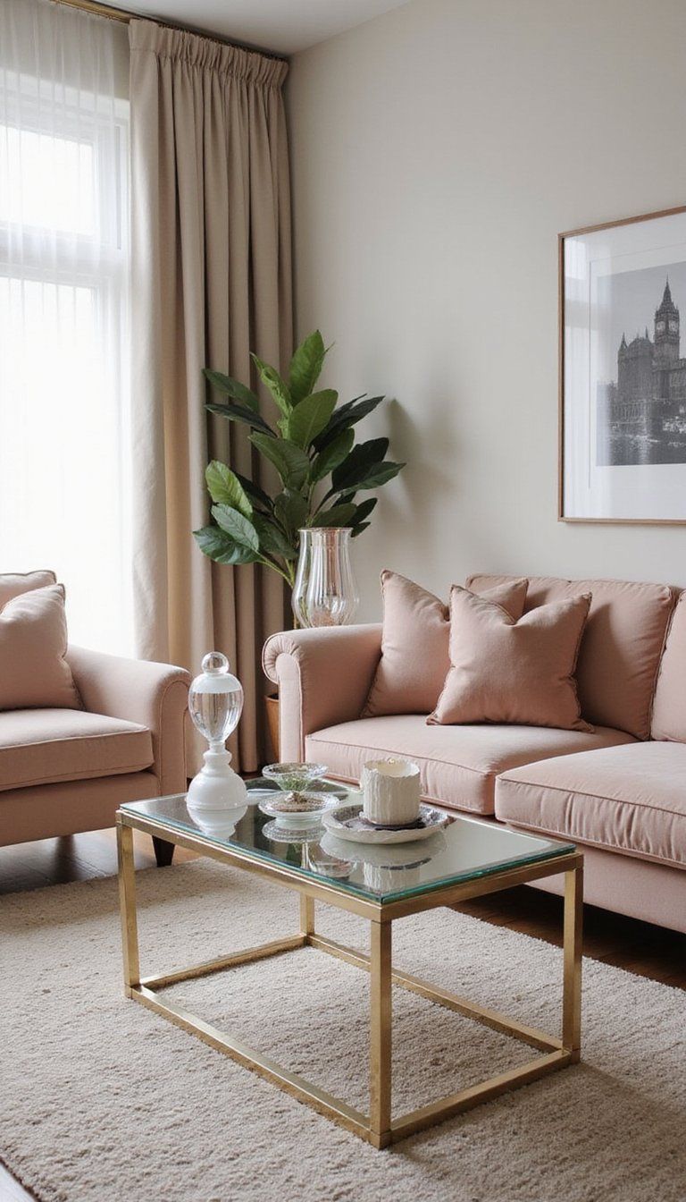 Mirrored Coffee Table And Luxe Lighting