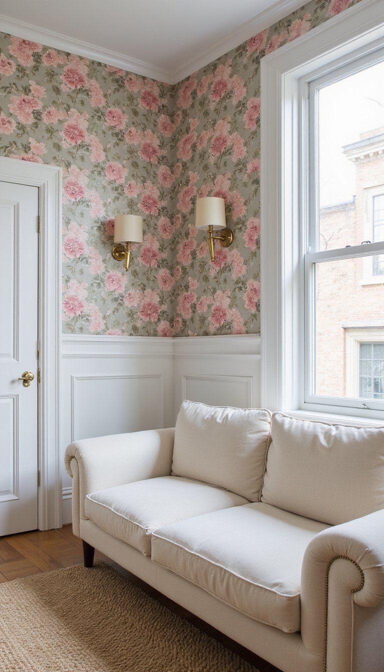 Floral Wallpaper With Modern Color Pops
