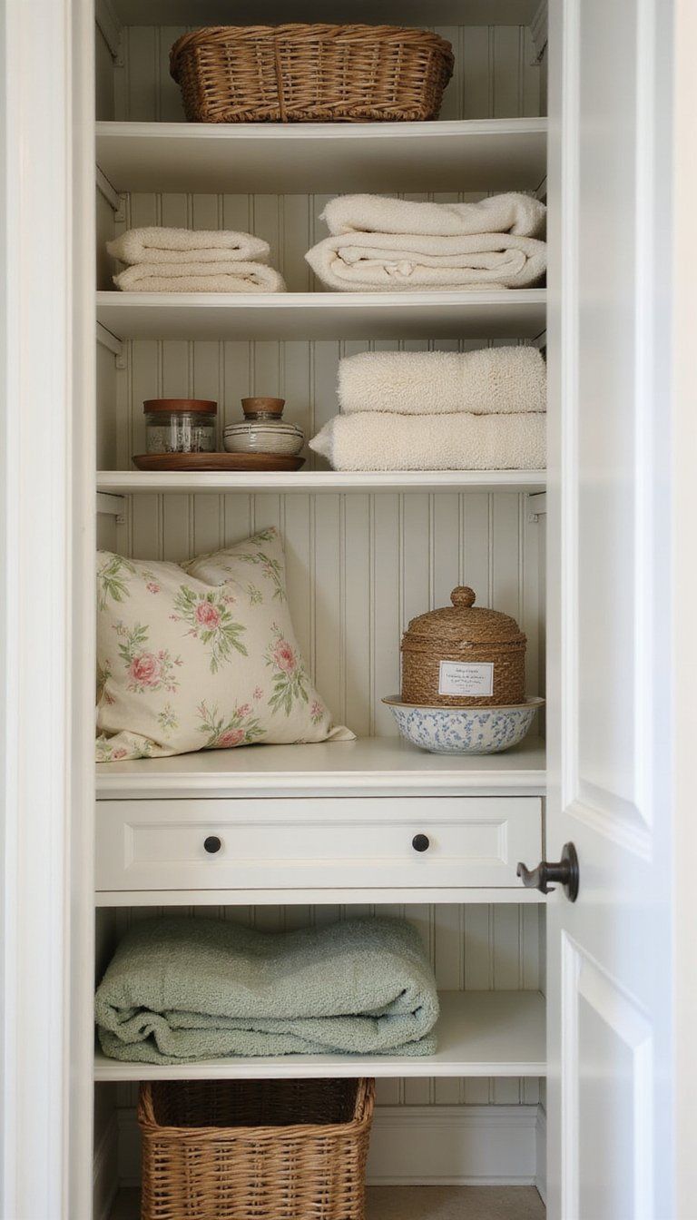 Wicker Shelving For Cottage Style Charm