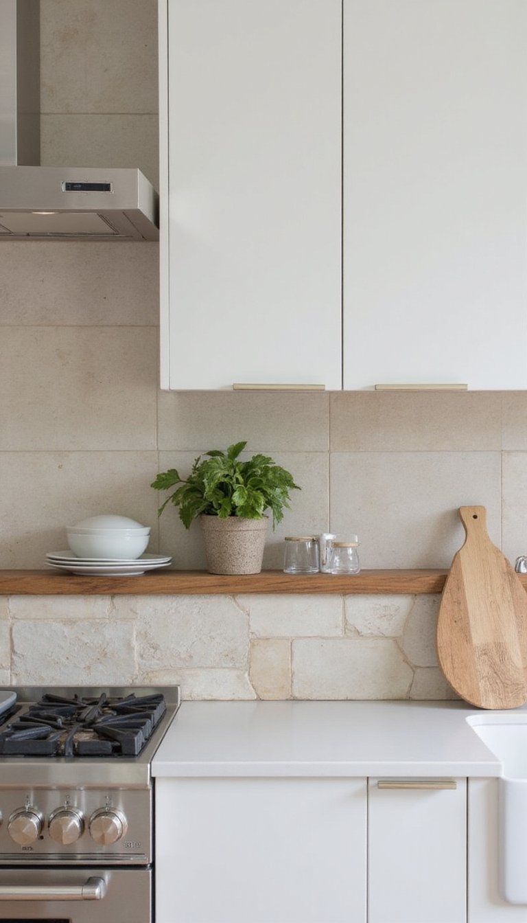 Mixed Material Ledge With Stone And Wood Layers