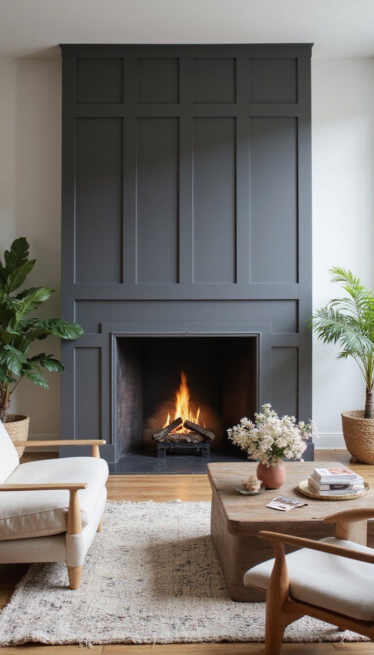 Fireplace Surround With Oversized Batten Strips