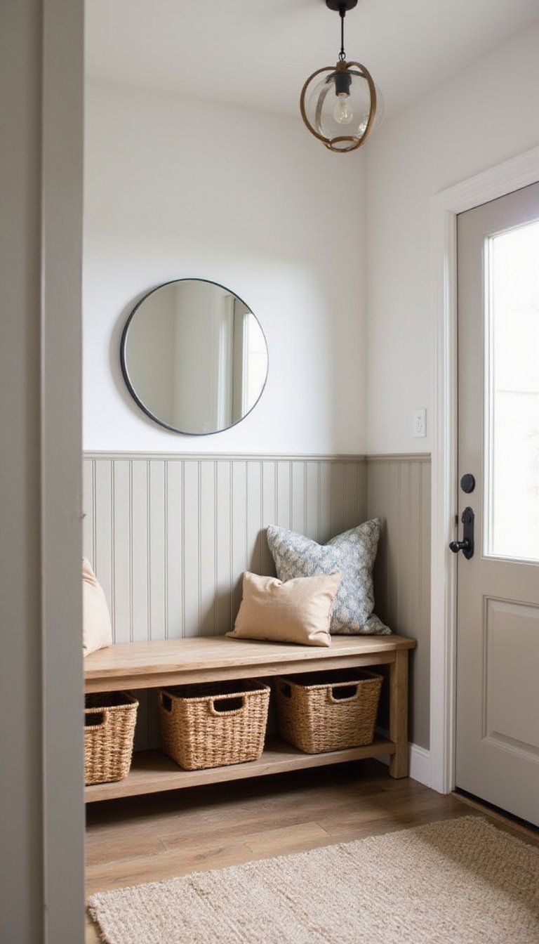 Half-Wall Board And Batten Entryway Statement