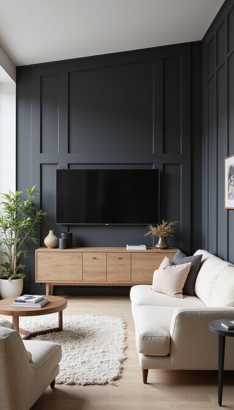 Matte Black Dramatic Board And Batten Focal