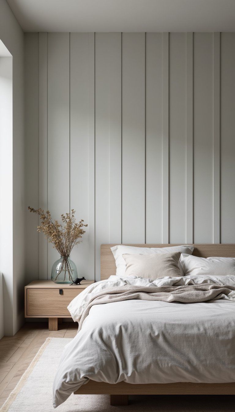 Minimalist Thin Battens On Monochrome Wall