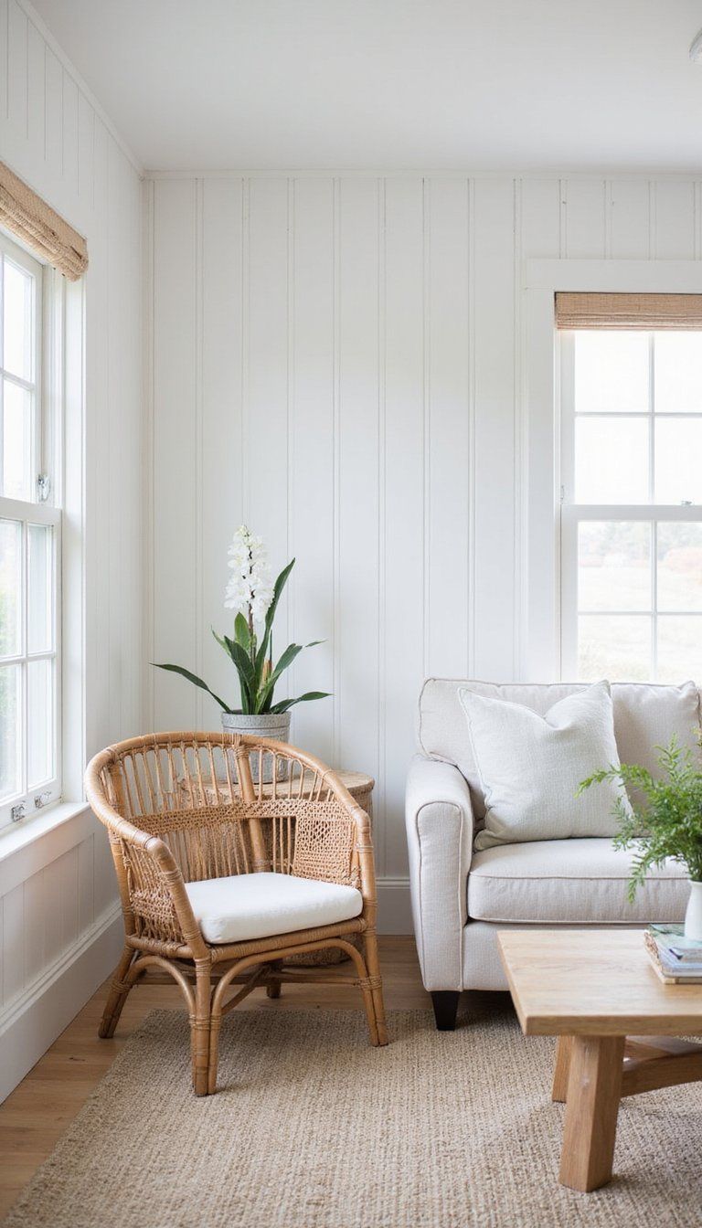 Shiplap And Board-Batten Hybrid Coastal Wall