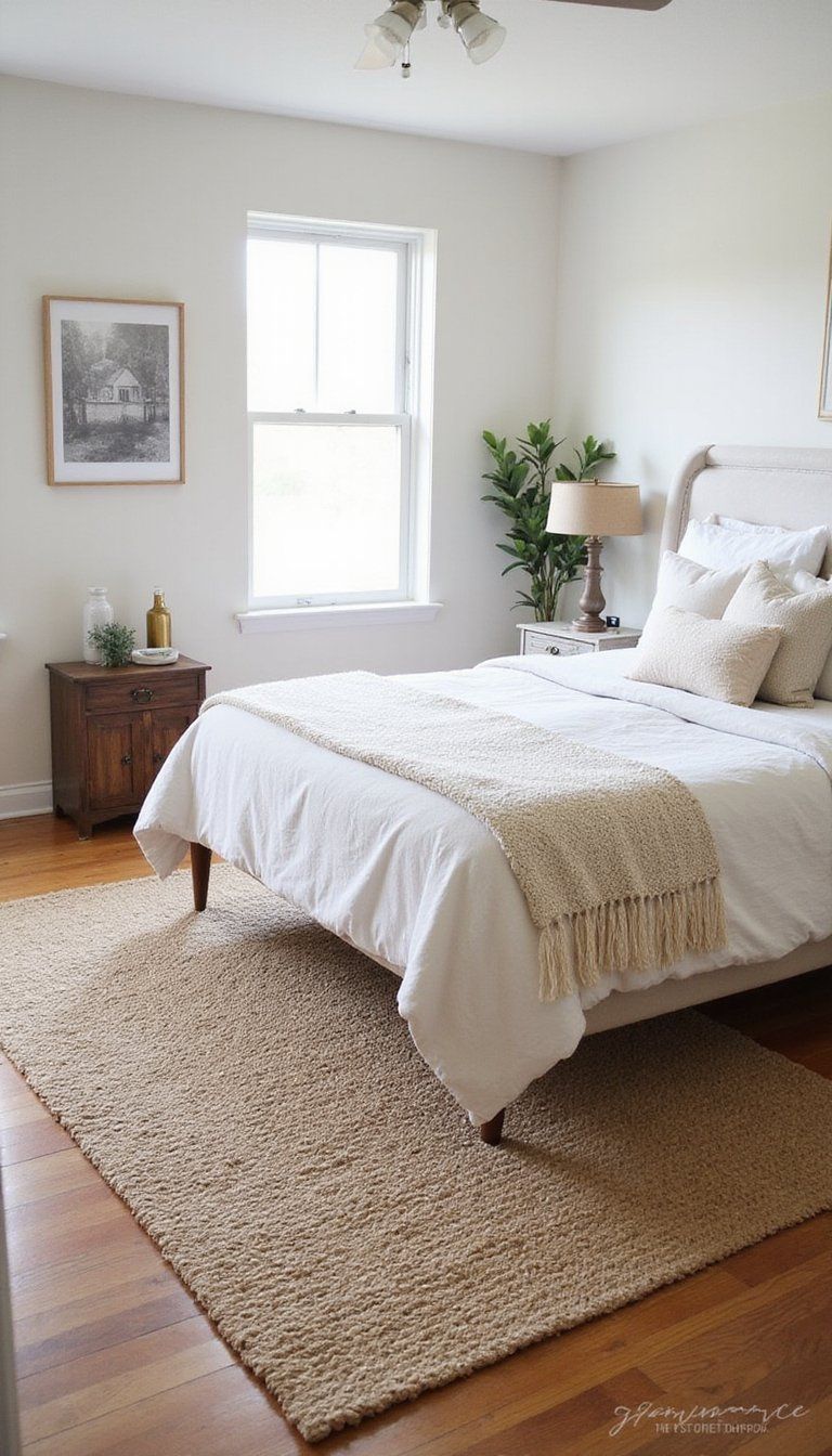 Layered Rugs To Define A Cozy Bed Area