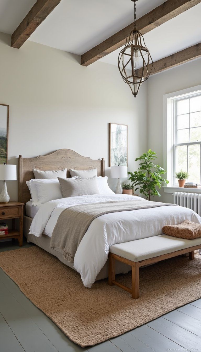 Painted Floorboards For Cozy, Rustic Foundation