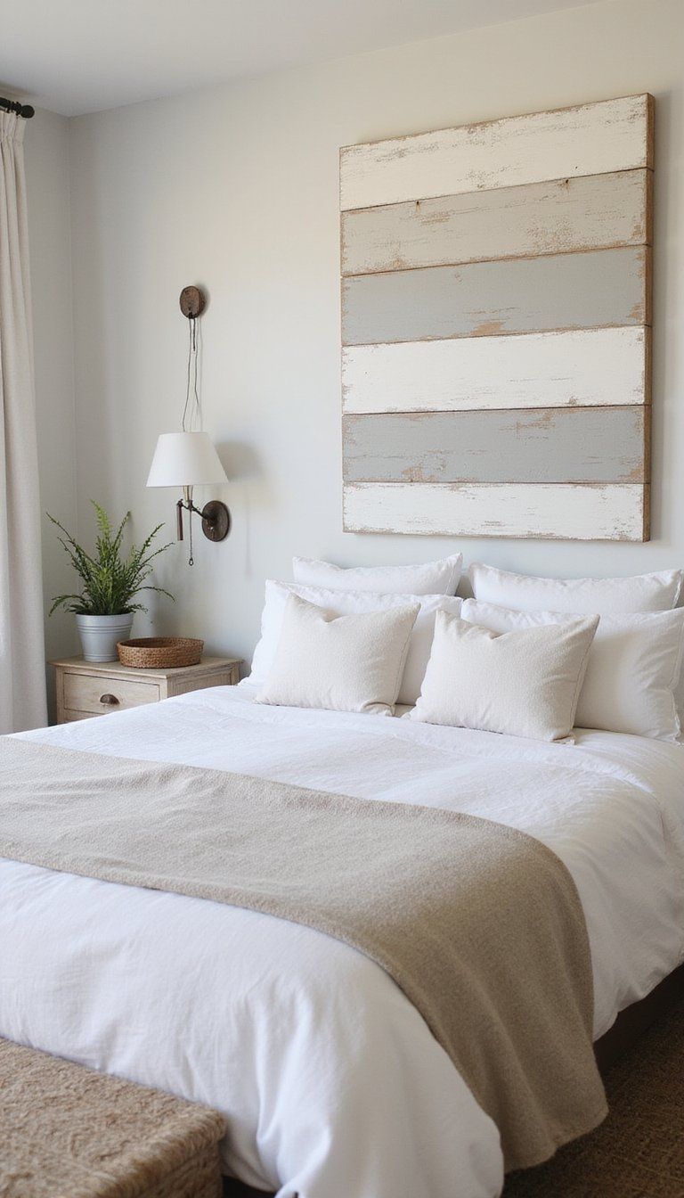 Painted Headboard Panel For Subtle Pattern