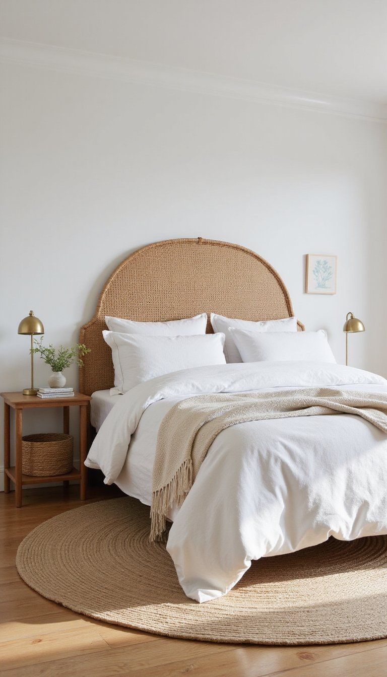 Woven Rattan Headboard For Lightweight Texture