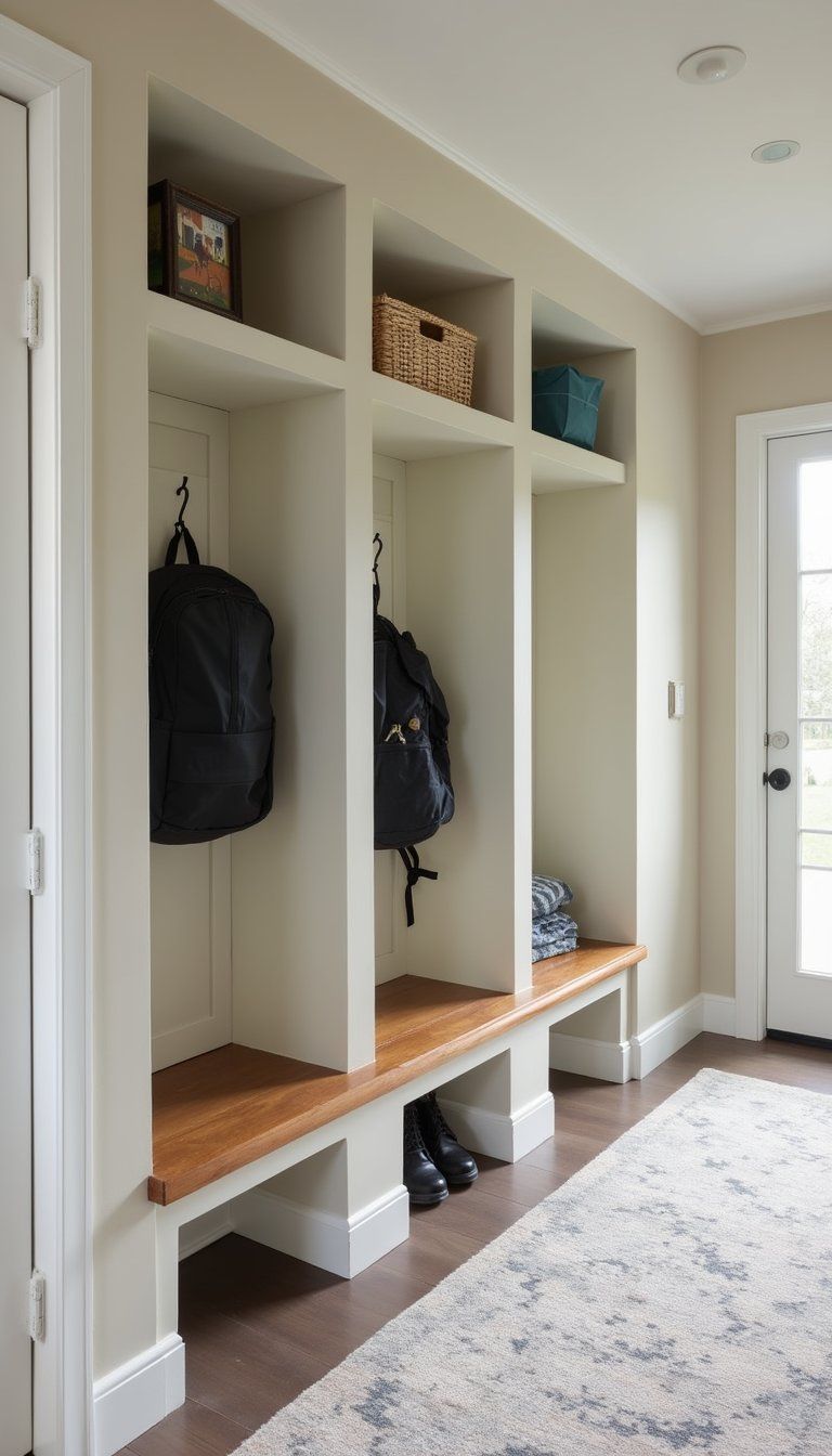 Recessed Nooks For Backpacks Jackets And Shoes