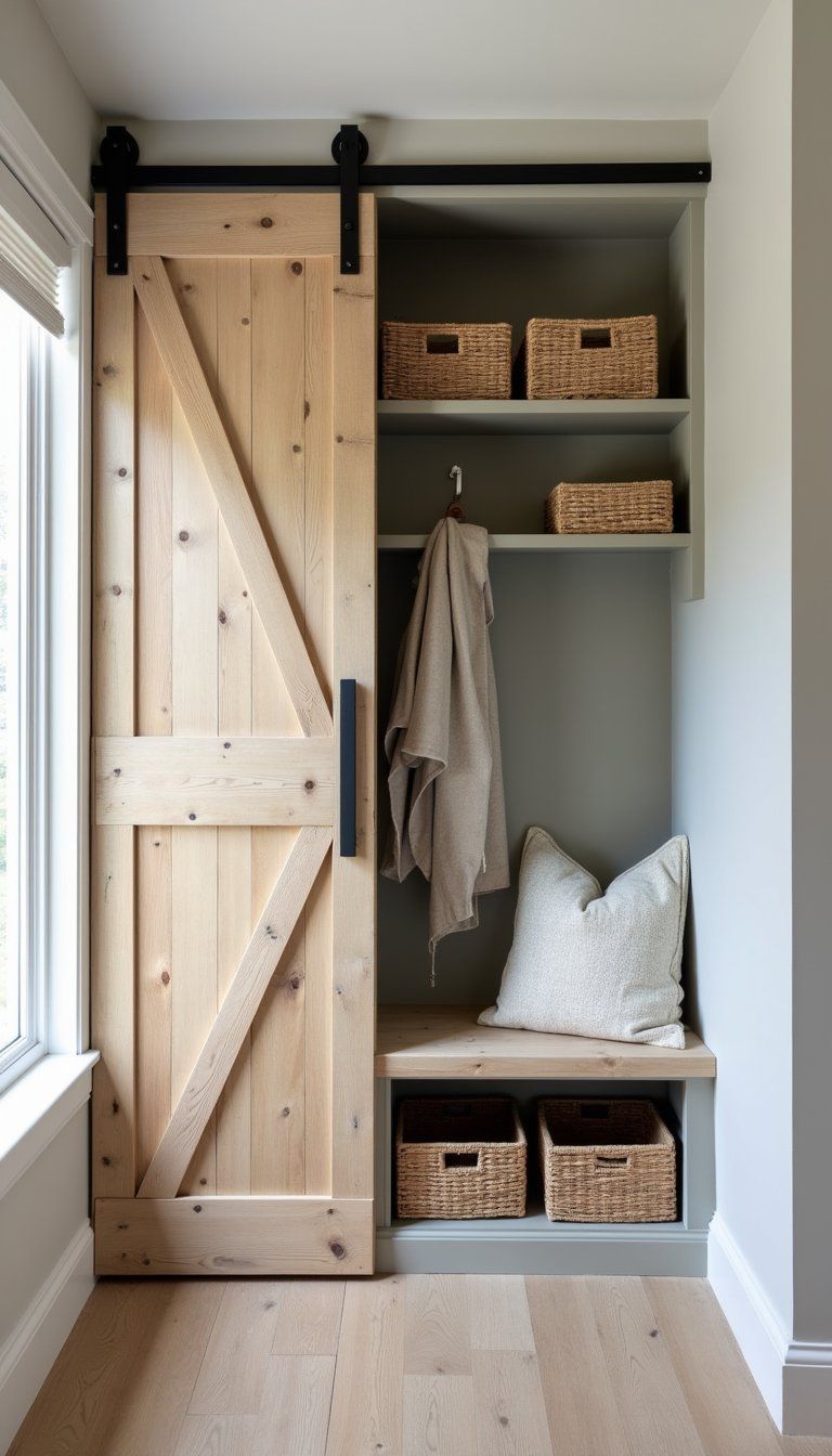 Sliding Barn Door Closet For Hidden Storage Solutions