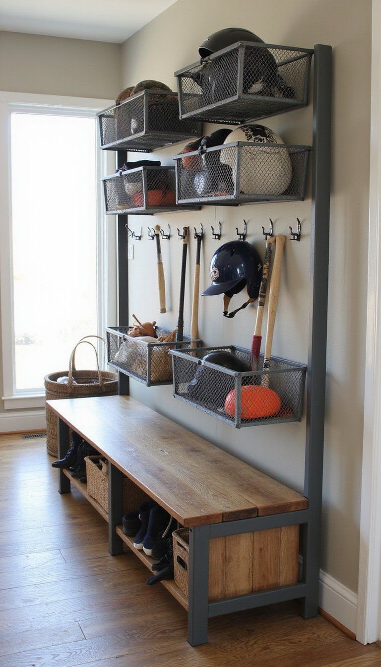 Vertical Sports Gear Rack For Active Family Storage