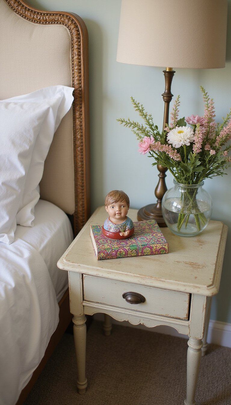 Eclectic Nightstand With Mixed Materials And Color