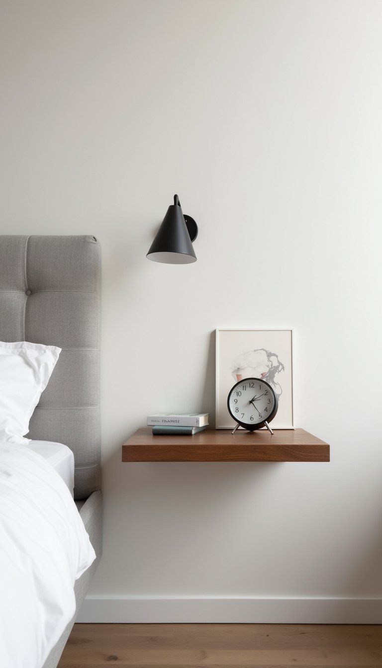 Floating Shelf Nightstand For Tiny Bedroom Solutions