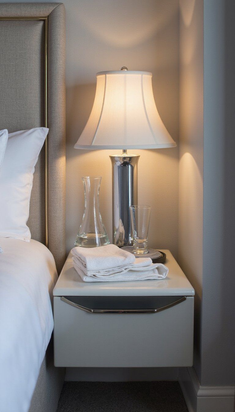 Luxury Hotel-Inspired Nightstand With Crisp Linens