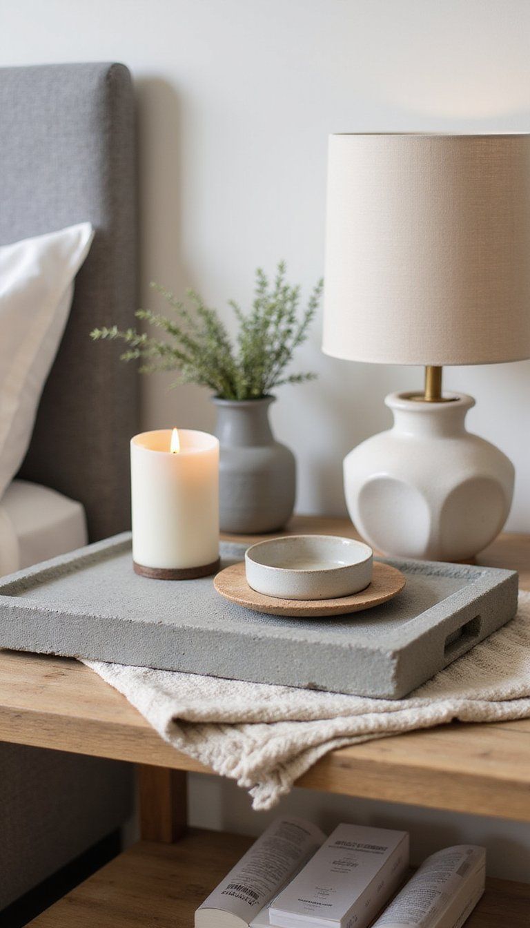 Tray-Layered Nightstand For Organized Small Items