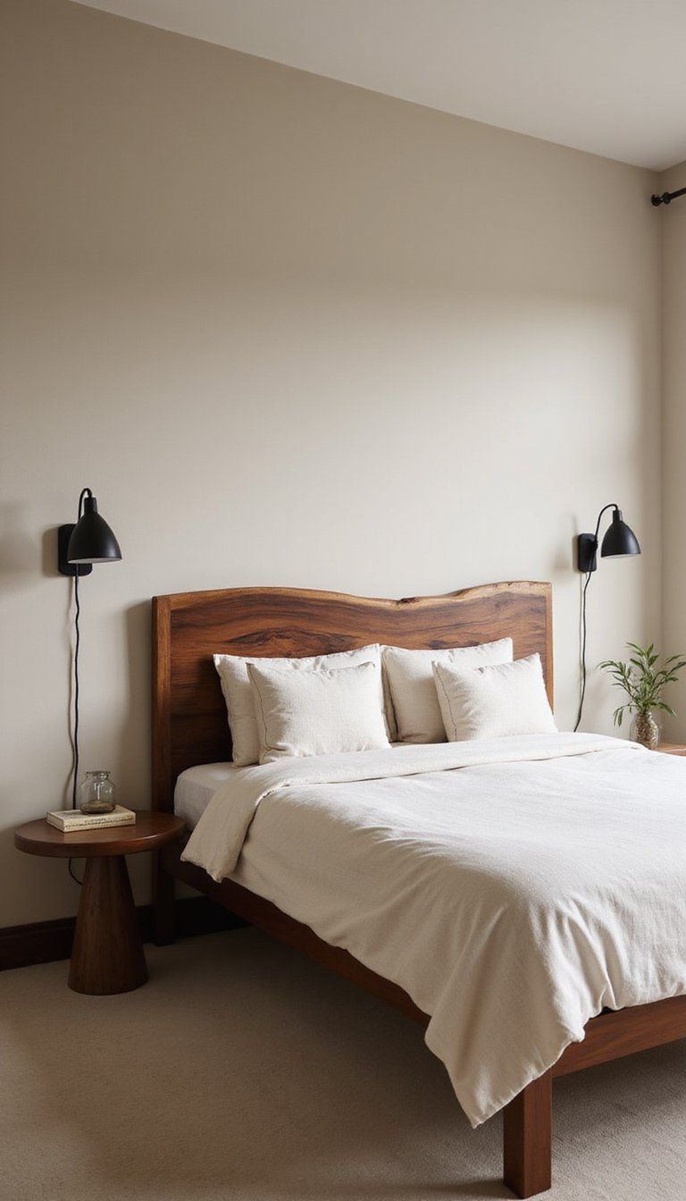 Live-Edge Wood Headboard For Natural Warmth