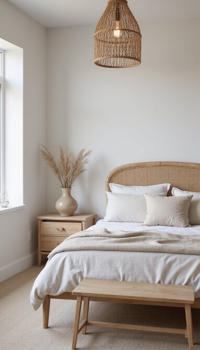 Woven Rattan Accents For Airy Feel